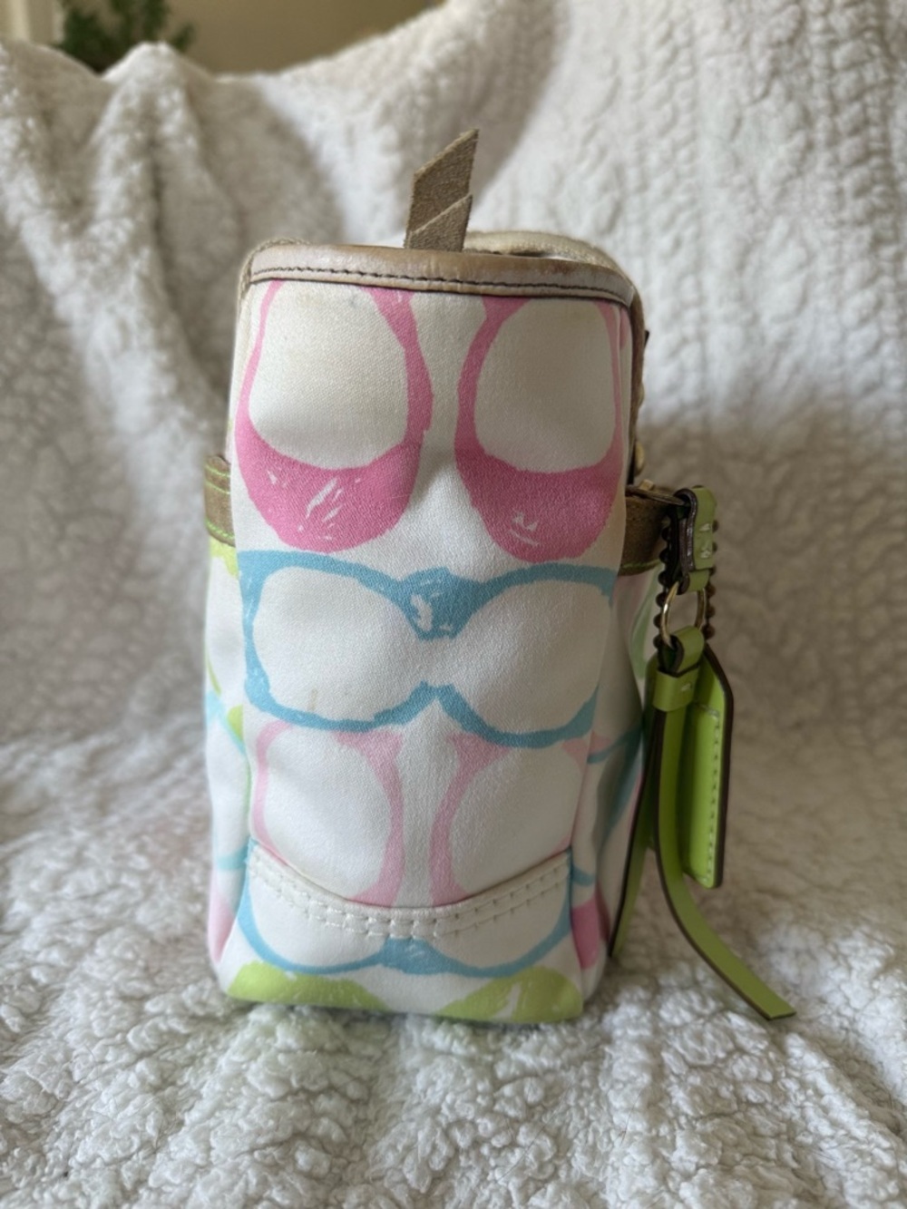Y2K Vintage Coach Hampton Signature Multicolor Spring Pastel Scribble Mini Tote - Picture 10 of 14